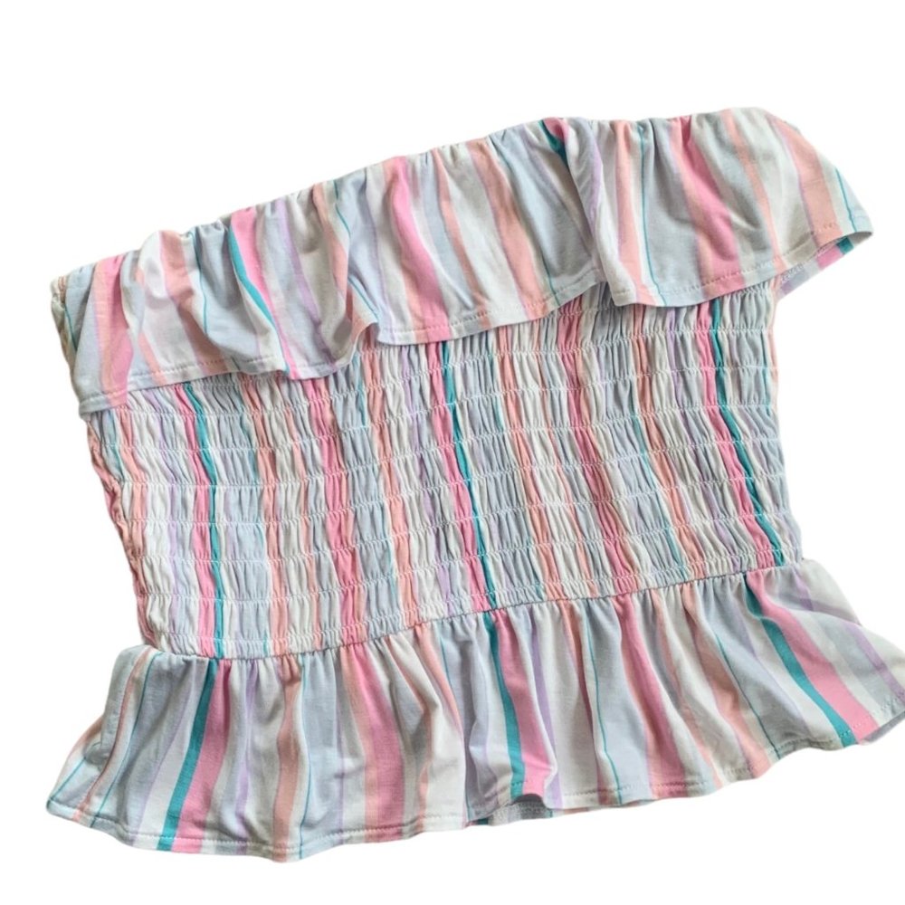 NWT Candie's Pastel Striped Cropped Tube Top